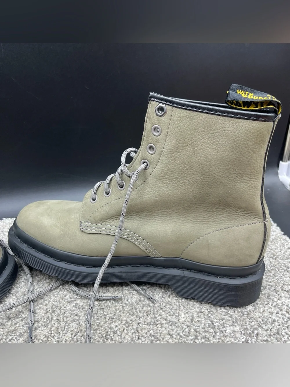 Dr. Martens 1460 8-eyelet boot Nickel Grey milled nubuck leather Men’s Size 9
